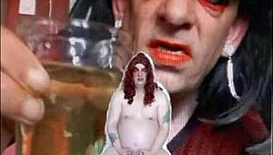 Bisexual Sissy Swallows Pee Naked!