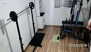 Raw Humiliation with Cum on Ass at Gym