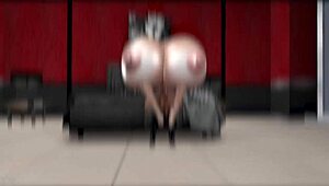 Jenn fucks Maggie in the bedroom with huge tits and ladyboy cock