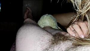 Amateur Teen Blowjob Ends in Hairy Pussy Creampie Close-Up