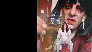 Bisexual Sissy Swallows Pee Naked!