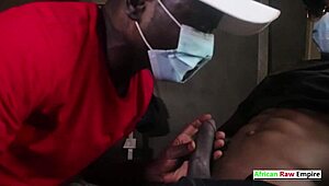 african ebony gets intense threesome orgasm in public abandoned house fuck