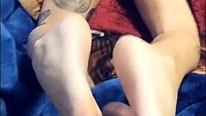 exotic beautiful teen gives footjob on webcam