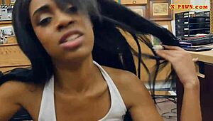 Huge Tits Ebony Babe Spied On During Hardcore Fucking By Pawn Keeper