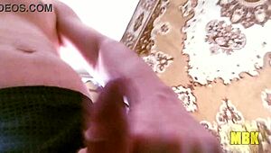 Young Woman Alone At Home Masturbates With Monster Cock