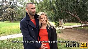 Hey, pregnant girl in red, want cash for some hard pussy-drilling?