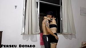 I jumped through the neighbor's window to cum inside Barbara Lionnes