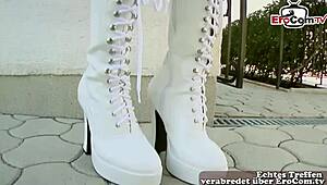 Brunette milf screams as big cock fucks her anal and vaginal!