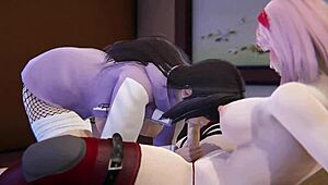 Sakura fucks Hinata in a Futanari 3D SFM Animation Hentai. Intense Japanese Cartoon Sex.