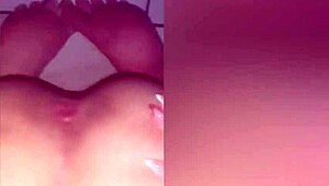 The pink ass of the little whore gets pounded hard in anal sex