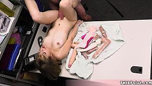 blonde shoplifter gets busted with a huge pink vibrator in her purse, what happens next?