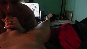 deep throat blowjob with sexy blonde