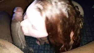 Redhead Sucks Huge Black Cock in Amateur POV Action