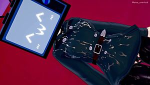 tv woman enjoys playing in love hotel