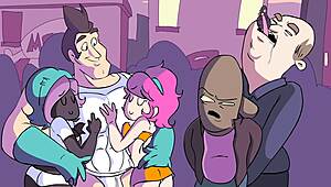 powertrip cartoon adventure with clothes ripped in action-packed scenes