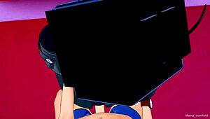 Animated TV star enjoys herself in a love hotel