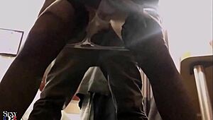 French Amateur In Black Satin Dress Gets Doggy Fuck!