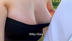 Hey, Wanna See My Hot Wife Flash Tits on a Motorbike?