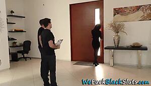 Ebony Cutie Masturbates And Squirts From Intense Pussy Play With Handjob And Blowjob Leading To Cumshot.