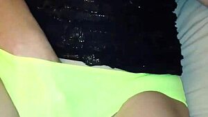 Sexy Milf In See-Through Yellow Panties Masturbates To Intense Orgasm