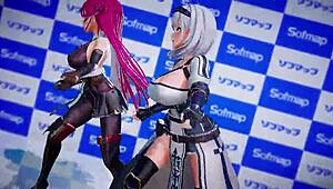 Houshou Marine and Noel in pink cat MMD! 😺