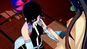 Demon Slayer Futanari Shinobu X Nezuko Hardsex With Blowjob And Cumshot!