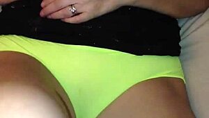 Sexy Milf In See-Through Yellow Panties Masturbates To Intense Orgasm