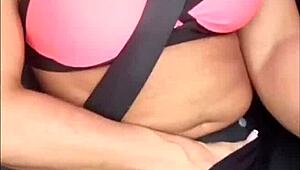 Blonde Slut Cumming Inside The Car During Intense Masturbation