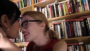 i can't resist lesbian fun in library