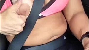 Blonde Slut Cumming Inside The Car During Intense Masturbation