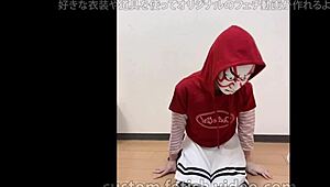 A girl in a short skirt slowly masturbates, touching herself under the fabric while fantasizing about being watched.