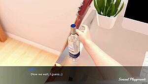 drunky roommate wants hard fuck with big dick and dildo