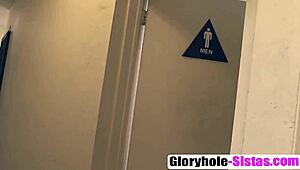 Ebony babe brie in interracial glory hole encounter