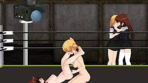 Nina and Karin's lesbian wrestling match: Princess of the ring