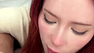 damn, neighbor banged that redhead beauty doggy style after deepthroat, cum all over her pretty face pov