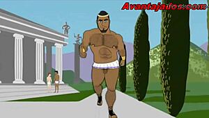 Ancient Greek gods engage in gay sex animation
