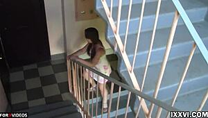 Neighbor Girl Reveals Her Tiny Tits and Pussy