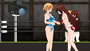 Nina and Karin's lesbian wrestling match: Princess of the ring