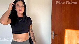 latina teen couple enjoys playful moment together