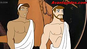 Ancient Greek gods engage in gay sex animation