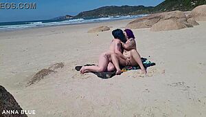 Two Women Relaxing Naked on Brazilian Beach
