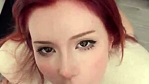 damn, neighbor banged that redhead beauty doggy style after deepthroat, cum all over her pretty face pov