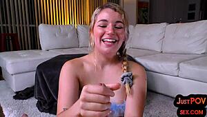 Pov teen enjoys a fun encounter after chatting