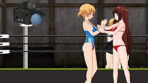 Nina and Karin's lesbian wrestling match: Princess of the ring