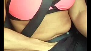 Blonde Slut Cumming Inside The Car During Intense Masturbation