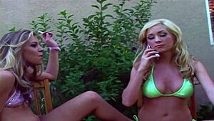 Dirty young sluts finger, blow, and fuck their male friend in outdoor group cumshot