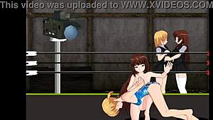 Nina and Karin's lesbian wrestling match: Princess of the ring