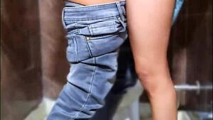 Horny teen friend deepthroats and squirts in bathroom