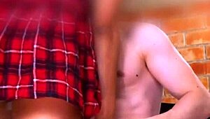 I felt uncontrollable passion from the stepdaughter's tempting glances with her friend