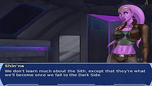 star wars cosplay bang with alien sith girls